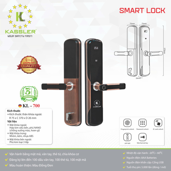 Khóa thông minh Kassler KL-700
